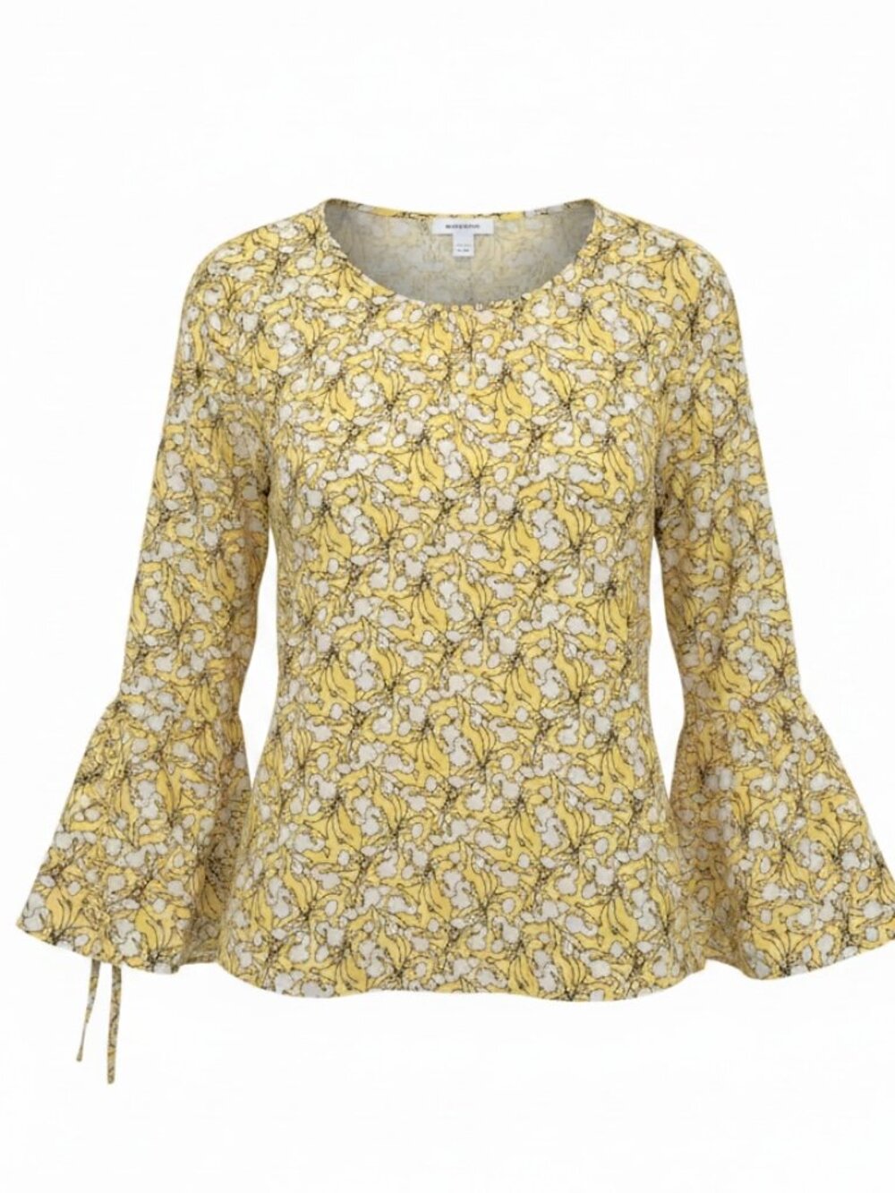 Liz Claiborne Floral Bell Sleeve Tie Blouse
